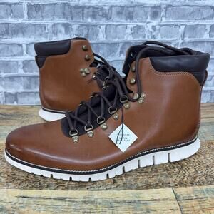 Cole Haan ZeroGrand Water Resistant Hiker Boots British Tan C35595 Mens Size 13